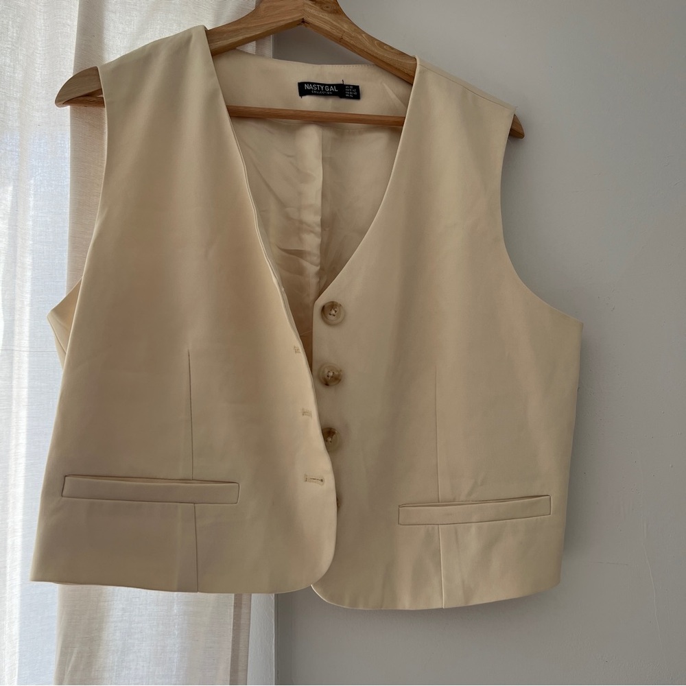 Cream beige vest waistcoat